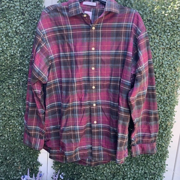 Madison Other - Brooks Brothers Mens L Purple Check Polo Preppy Madison Fit. Woven In Italy